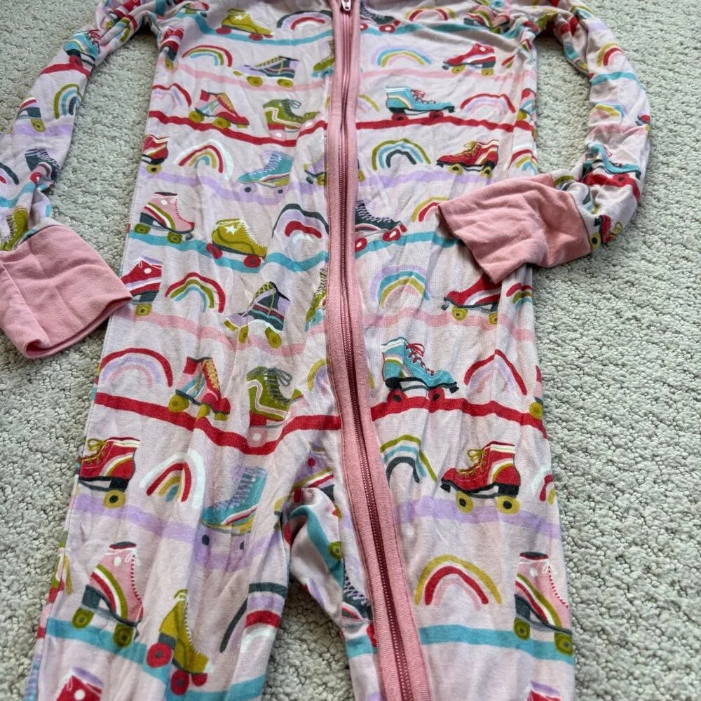 Little Sleepies pink retro roller bamboo pajamas
